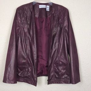 Alfred Dunner Burgundy jacket with gold metallic